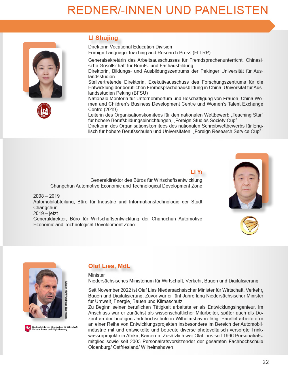 Programm der 10. Deutsch-Chinesische Wirtschaftskonferenz Seite 23